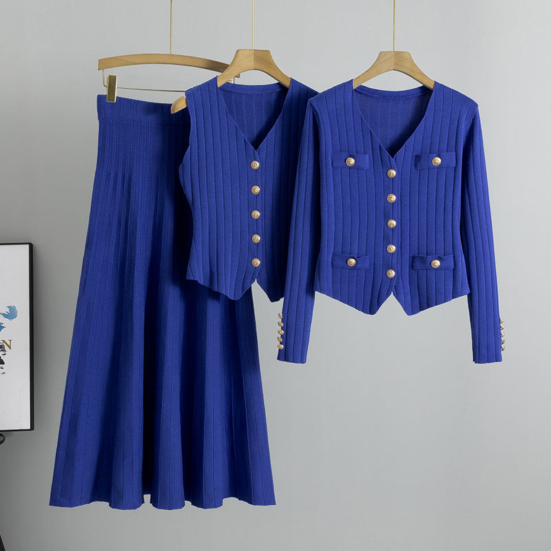 Knitted Vest & skirt Set